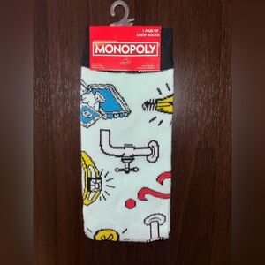 MONOPOLY NOVELTY CREW SOCKS NWT MEN’S SHOE SIZE 6-12